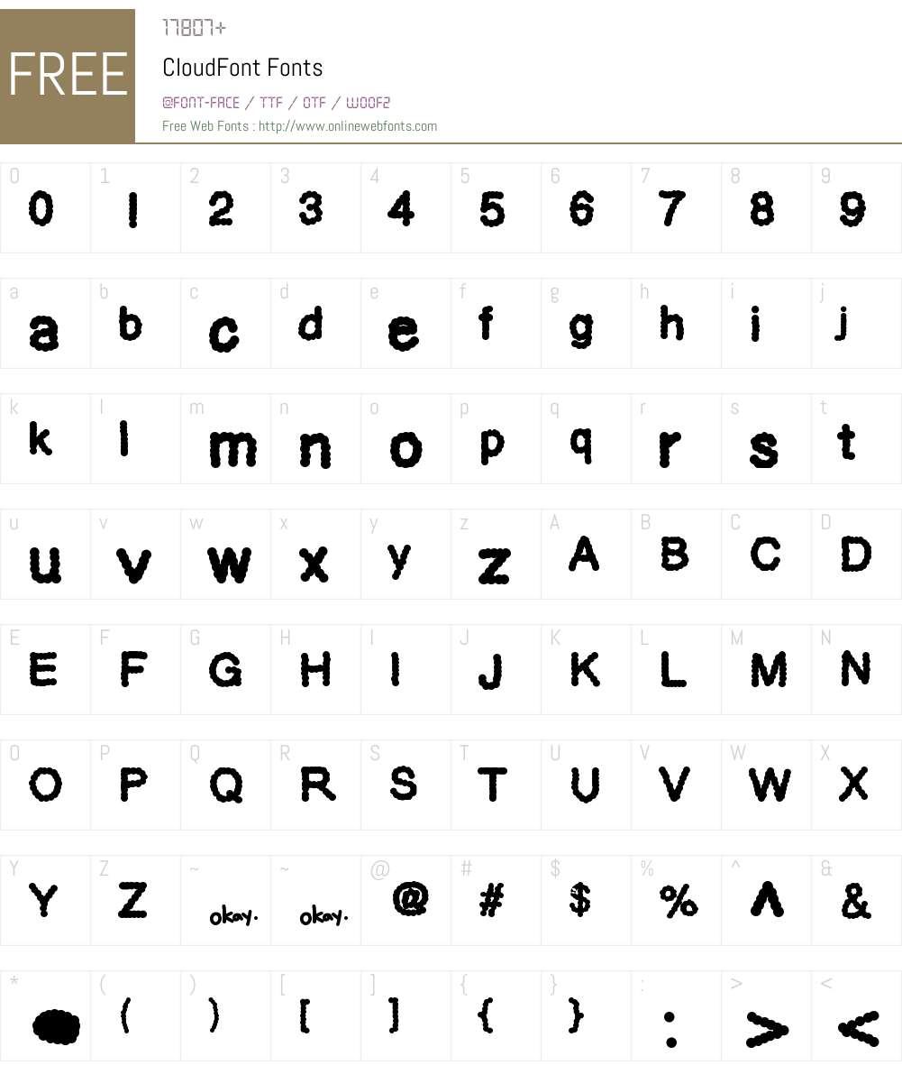 CloudFont Font Screenshots