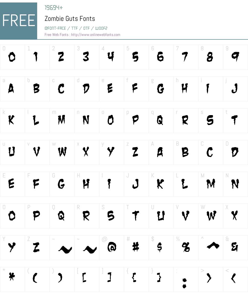 Zombie Guts Font Screenshots