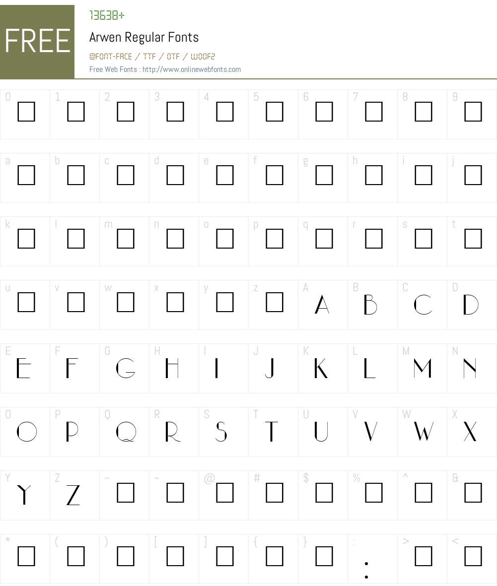 Arwen Font Screenshots
