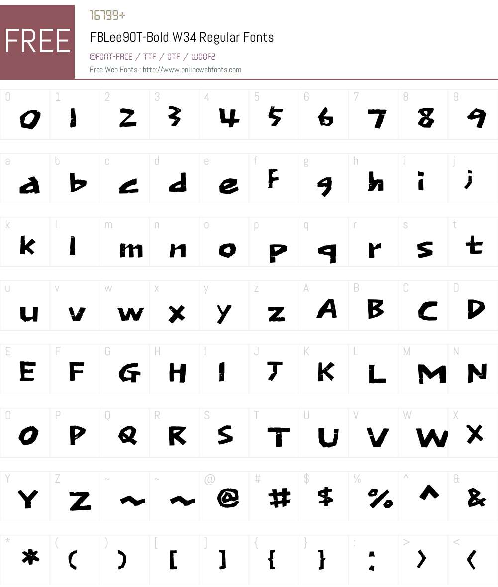 FBLee90T-BoldW34-Regular Font Screenshots