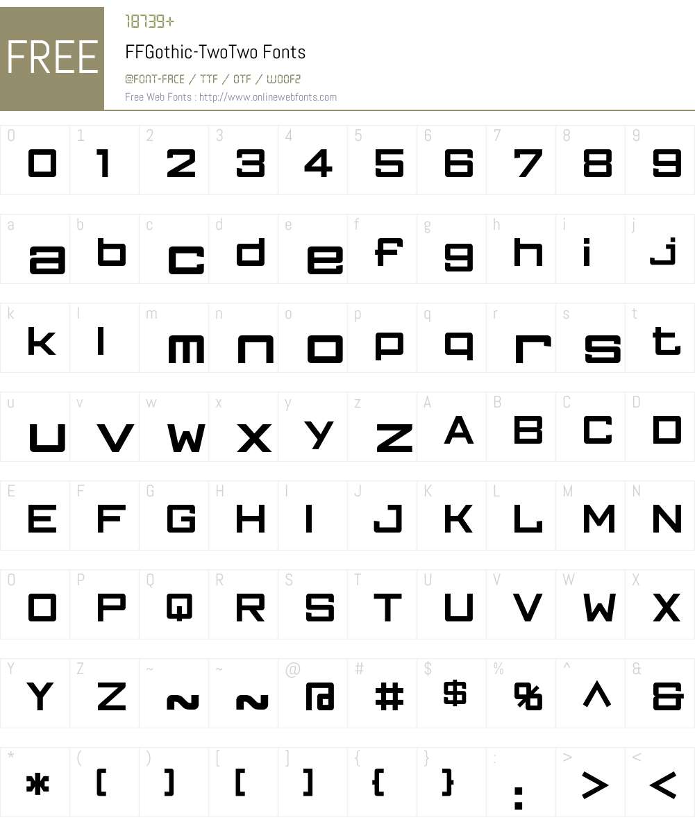 FFGothic Font Screenshots