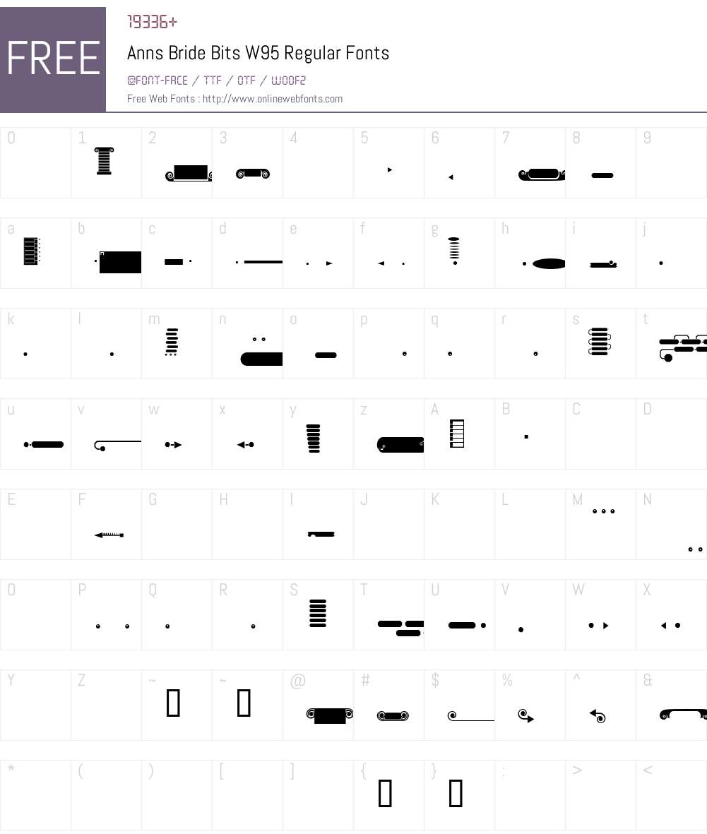 Ann's Bride Bits Font Screenshots