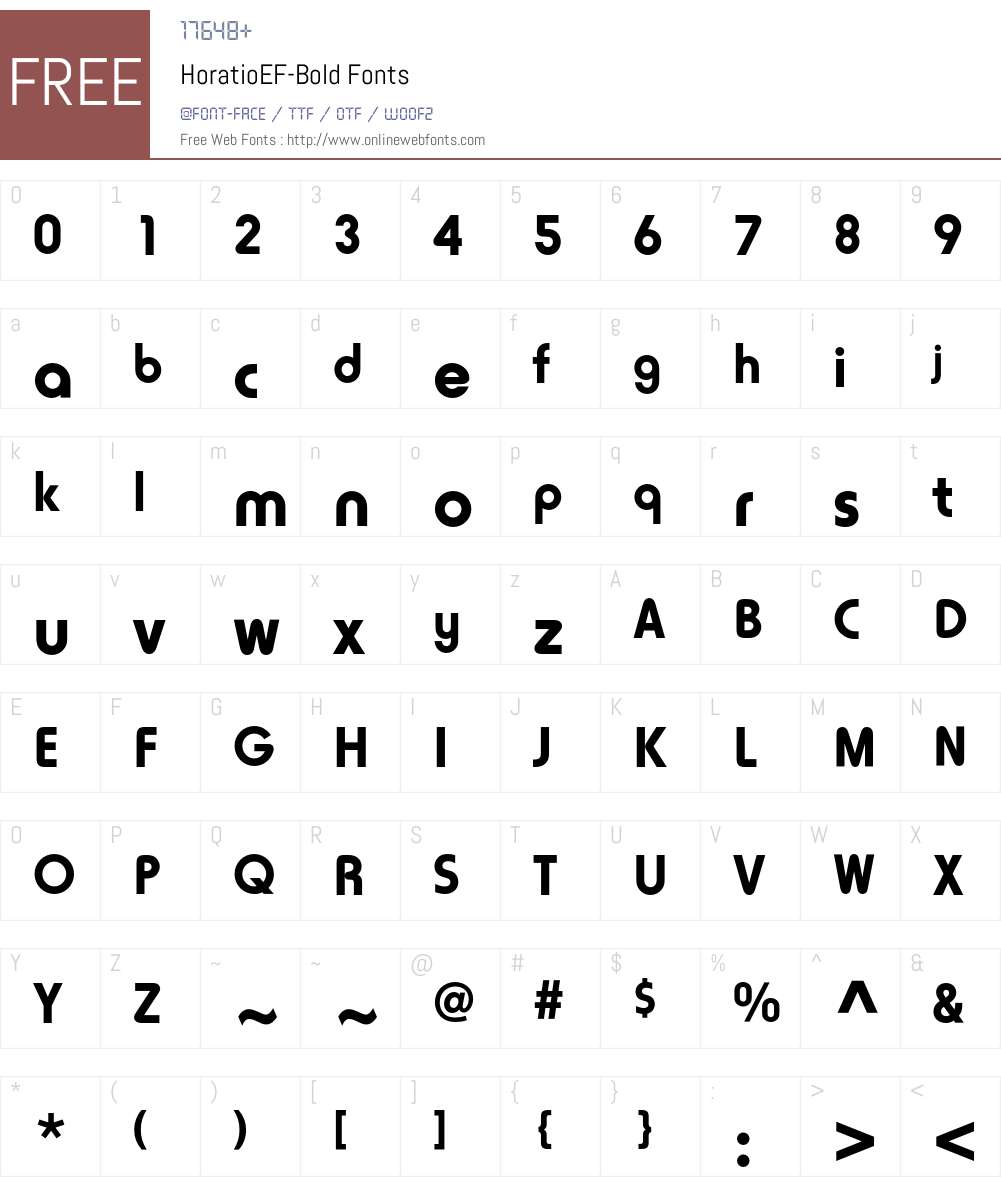 HoratioEF Font Screenshots