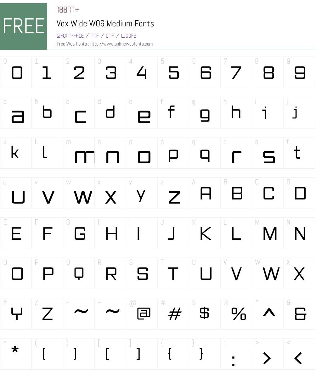 Vox Font Screenshots
