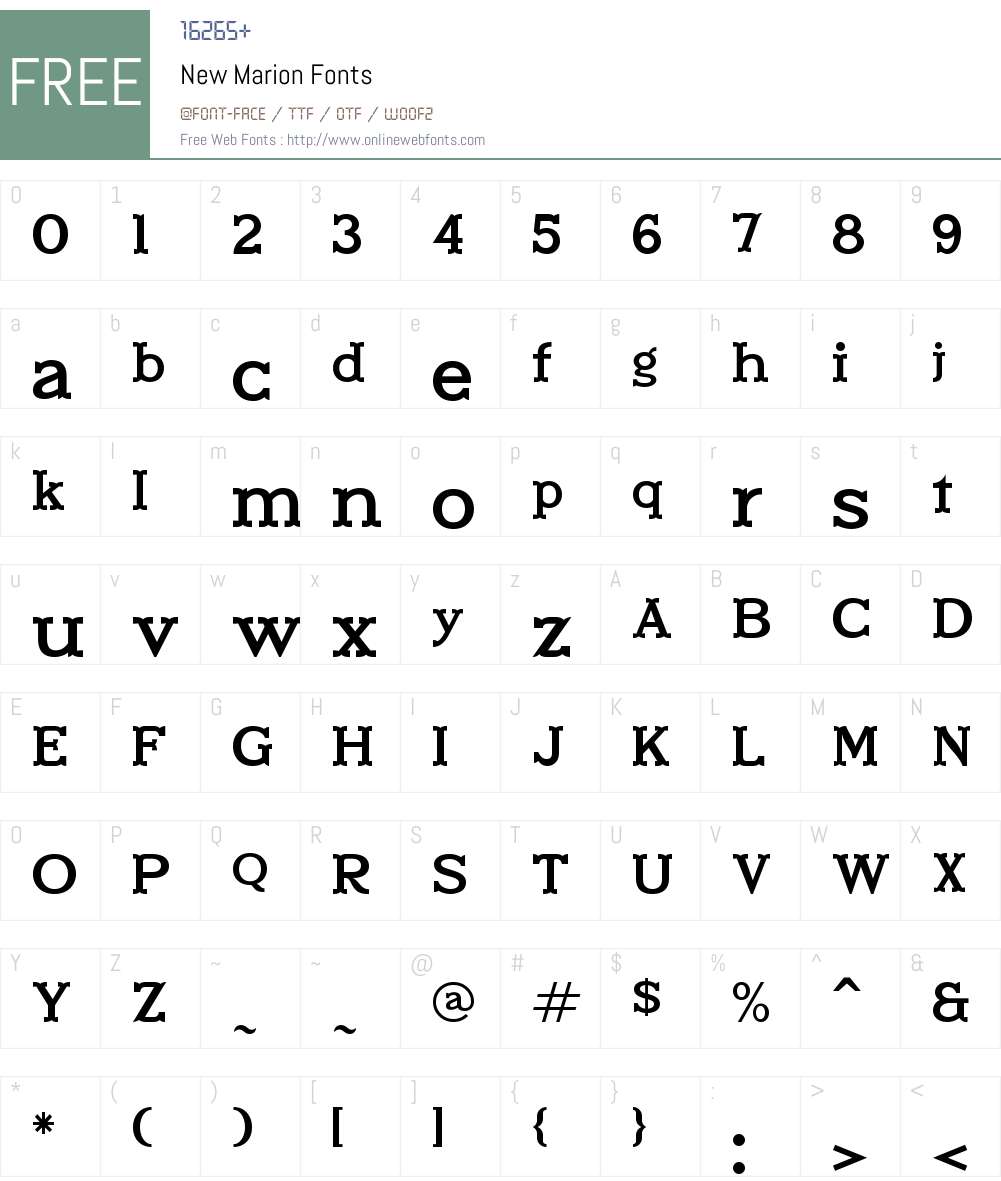New Marion 1.00;September 12, 2022;FontCreator 13.0.0.2683 64bit Fonts