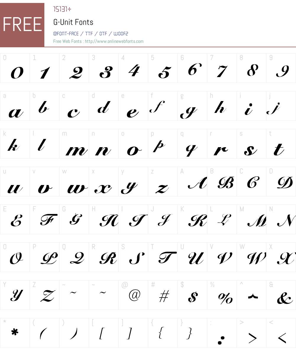 G-Unit Font Screenshots