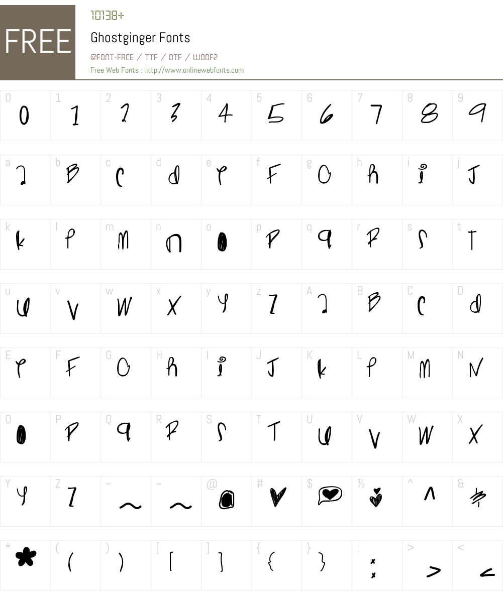 Ghostginger Font Screenshots