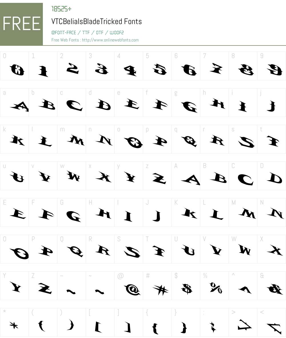 VTCBelialsBladeTricked Font Screenshots