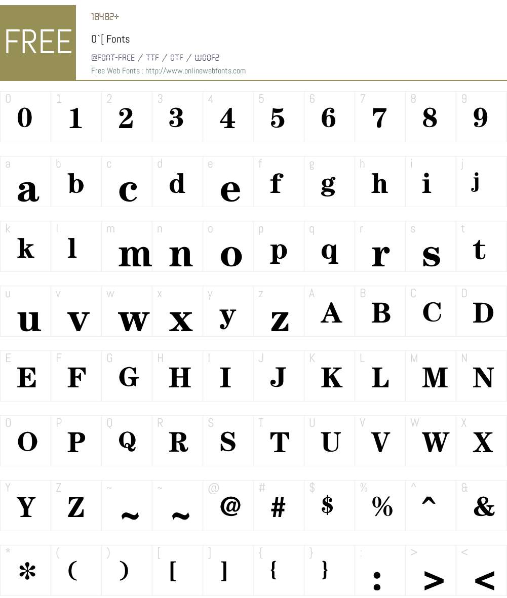 O`[ Font Screenshots