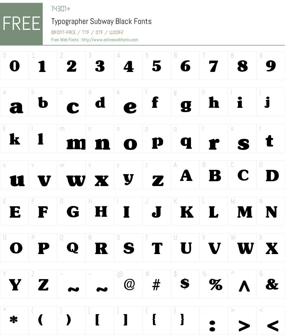 Typographer Subway Font Screenshots