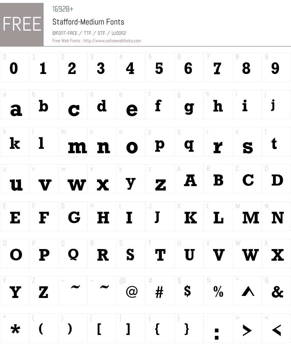 Stafford Font Screenshots