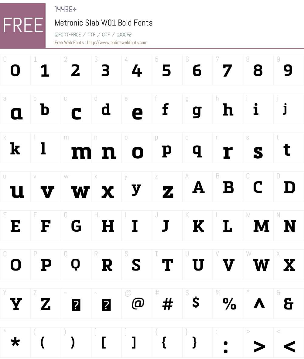 MetronicSlabW01-Bold Font Screenshots