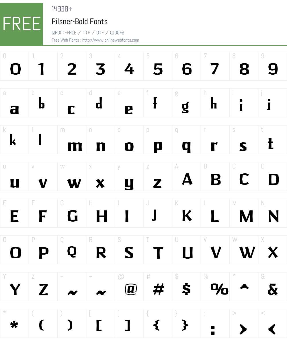 Pilsner Font Screenshots
