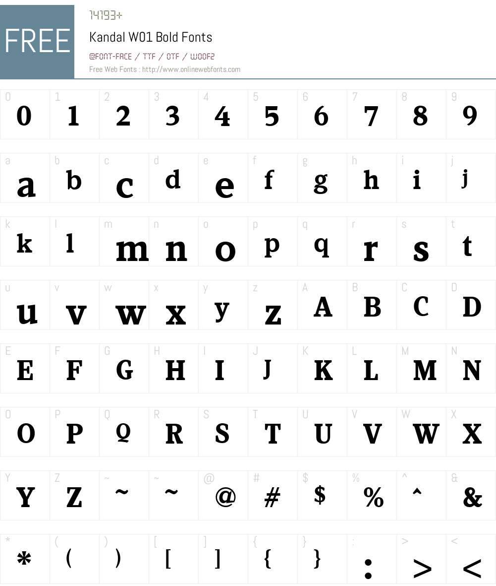 KandalW01-Bold Font Screenshots