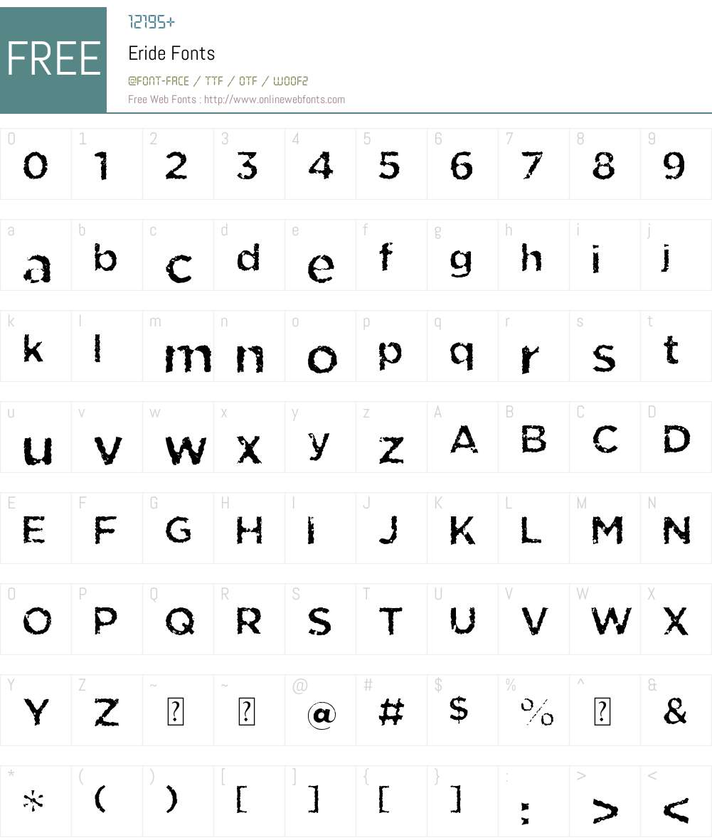 Eride Font Screenshots