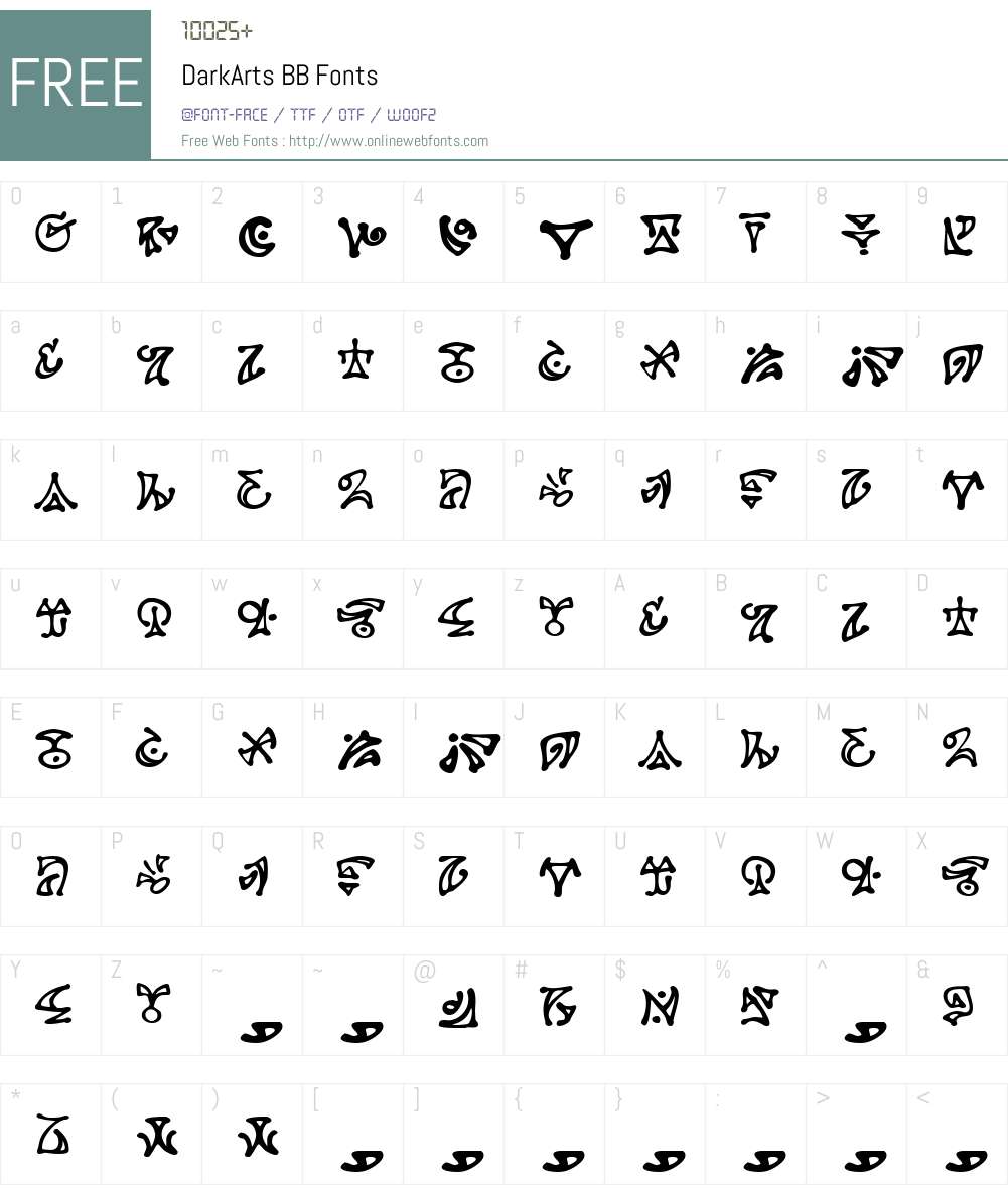 DarkArts BB Font Screenshots