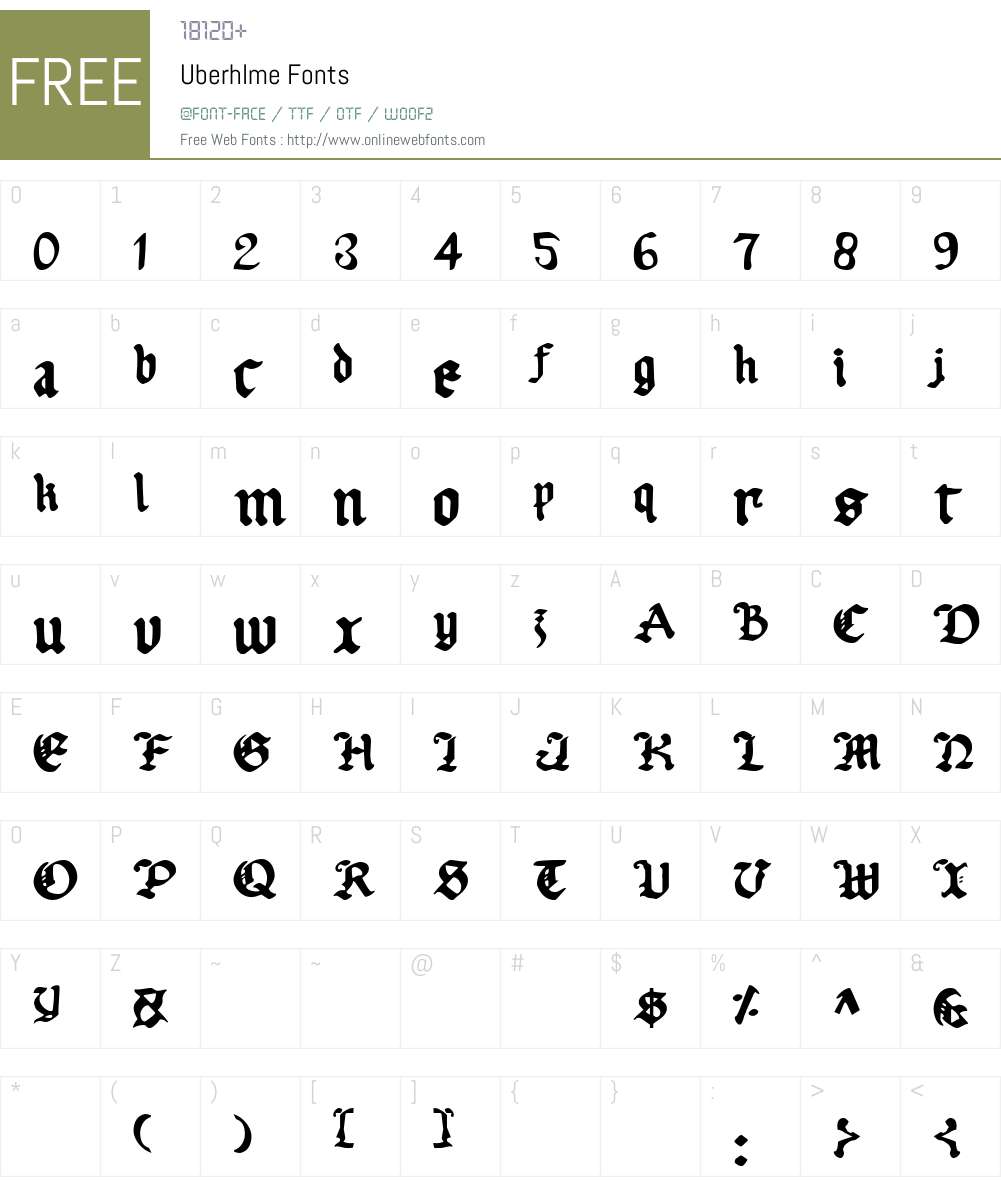 Uberhlme Font Screenshots