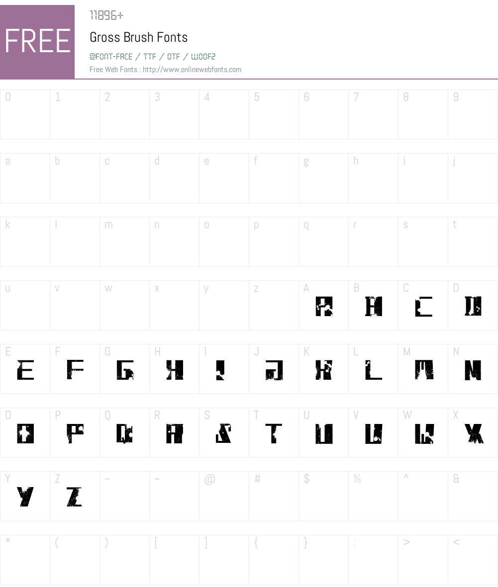 Gross Brush Font Screenshots