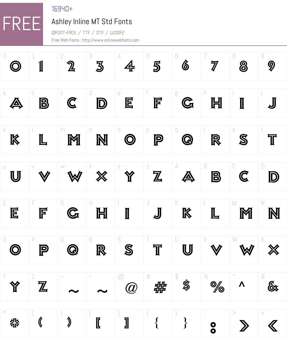 Ashley Inline MT Std Font Screenshots