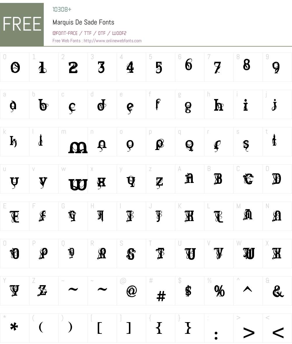 Marquis De Sade Font Screenshots