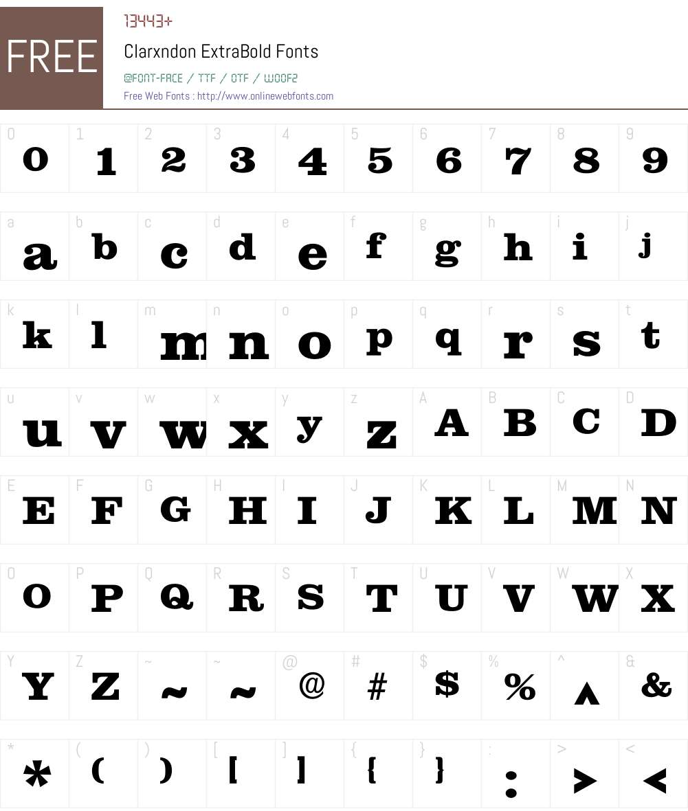 Clarxndon Font Screenshots