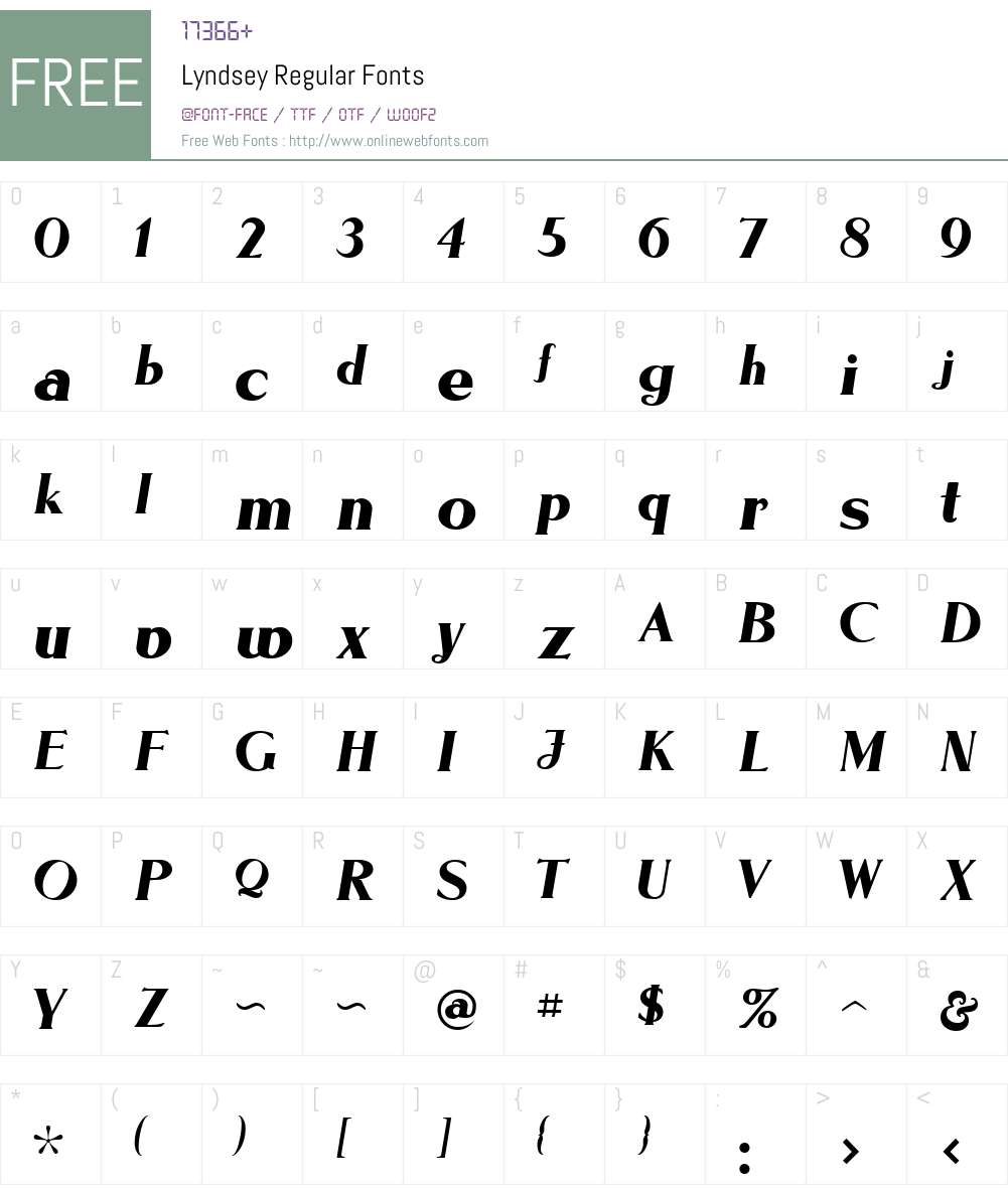 Lyndsey Font Screenshots