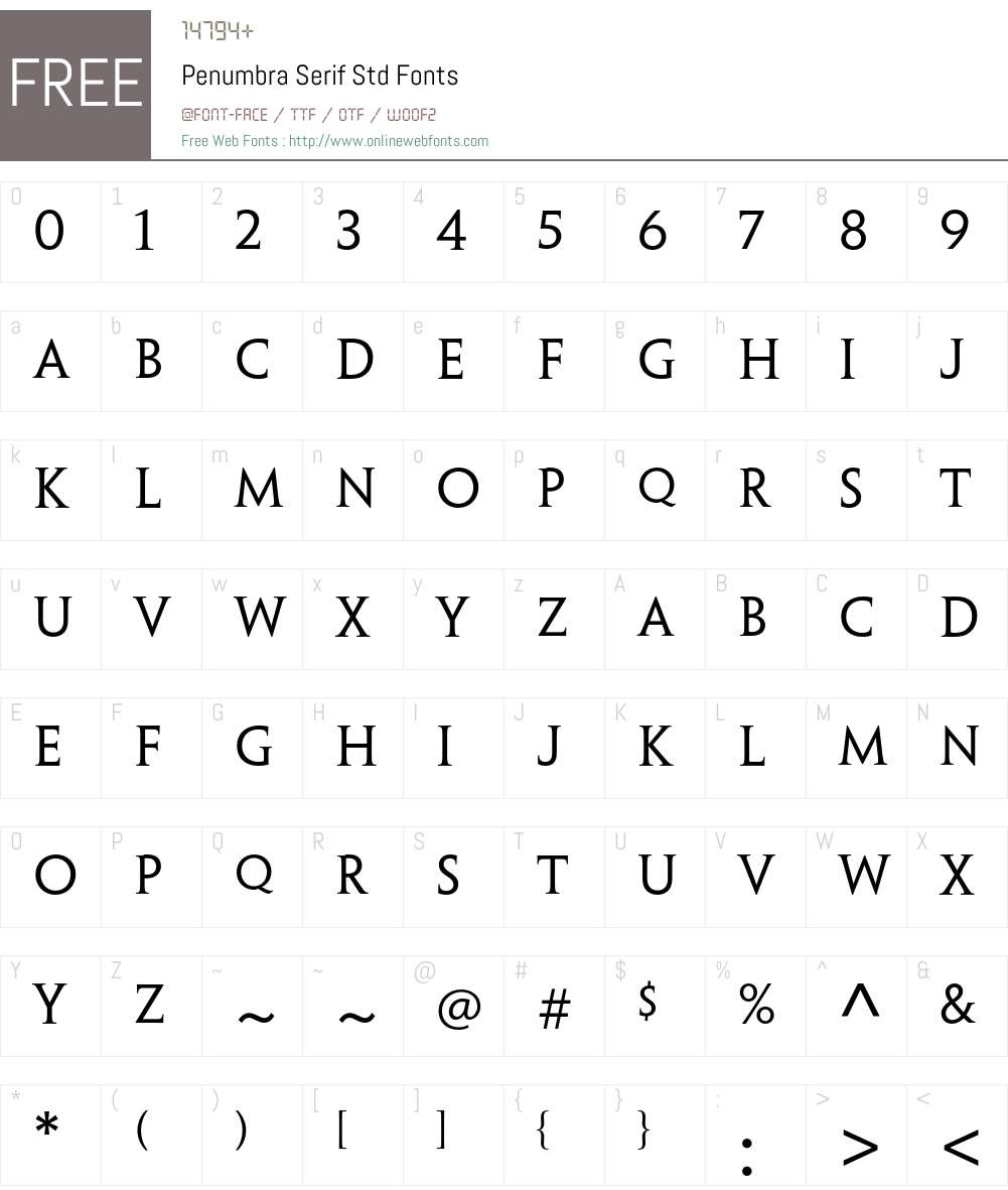 Penumbra Serif Std Font Screenshots