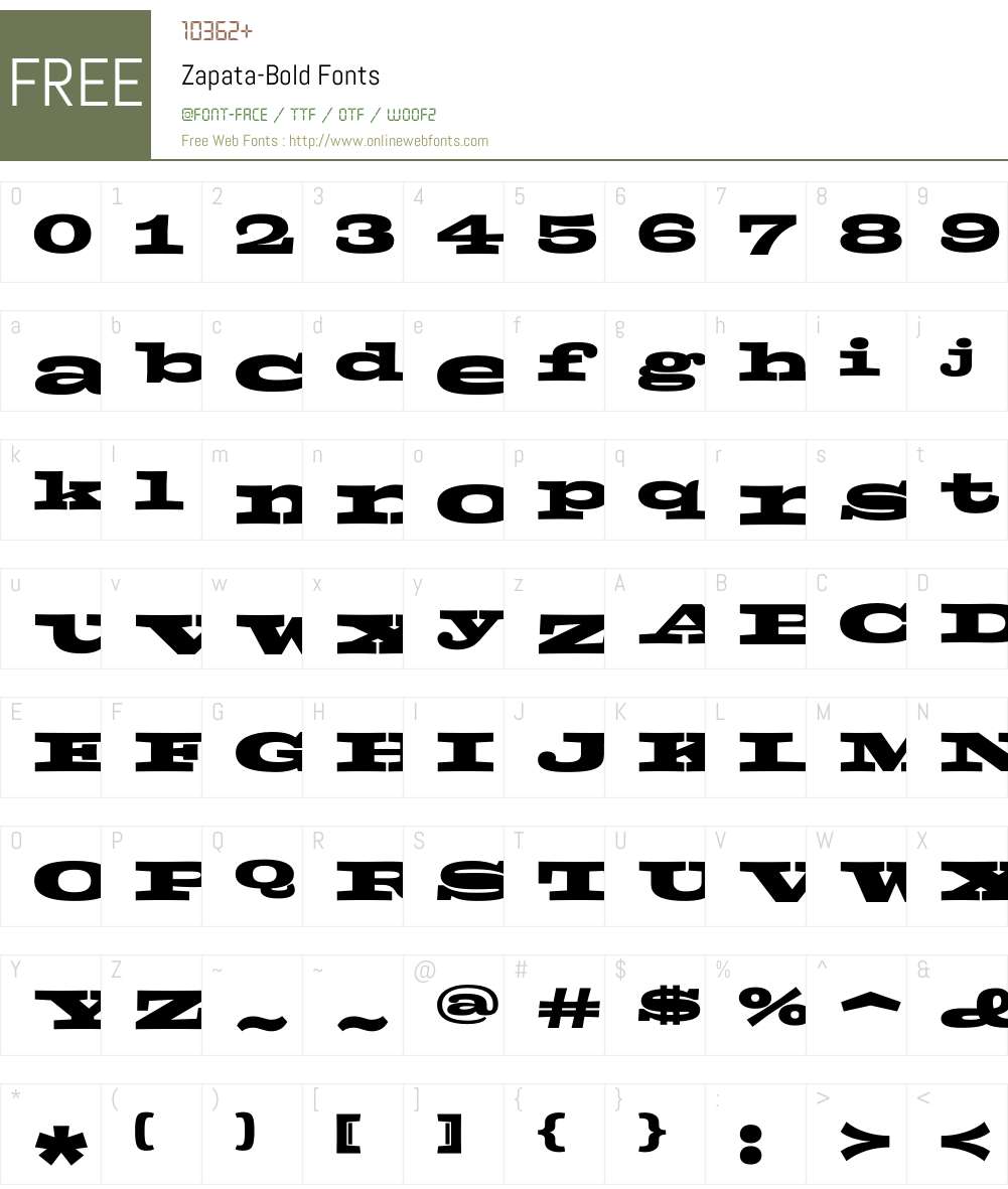 Zapata Font Screenshots
