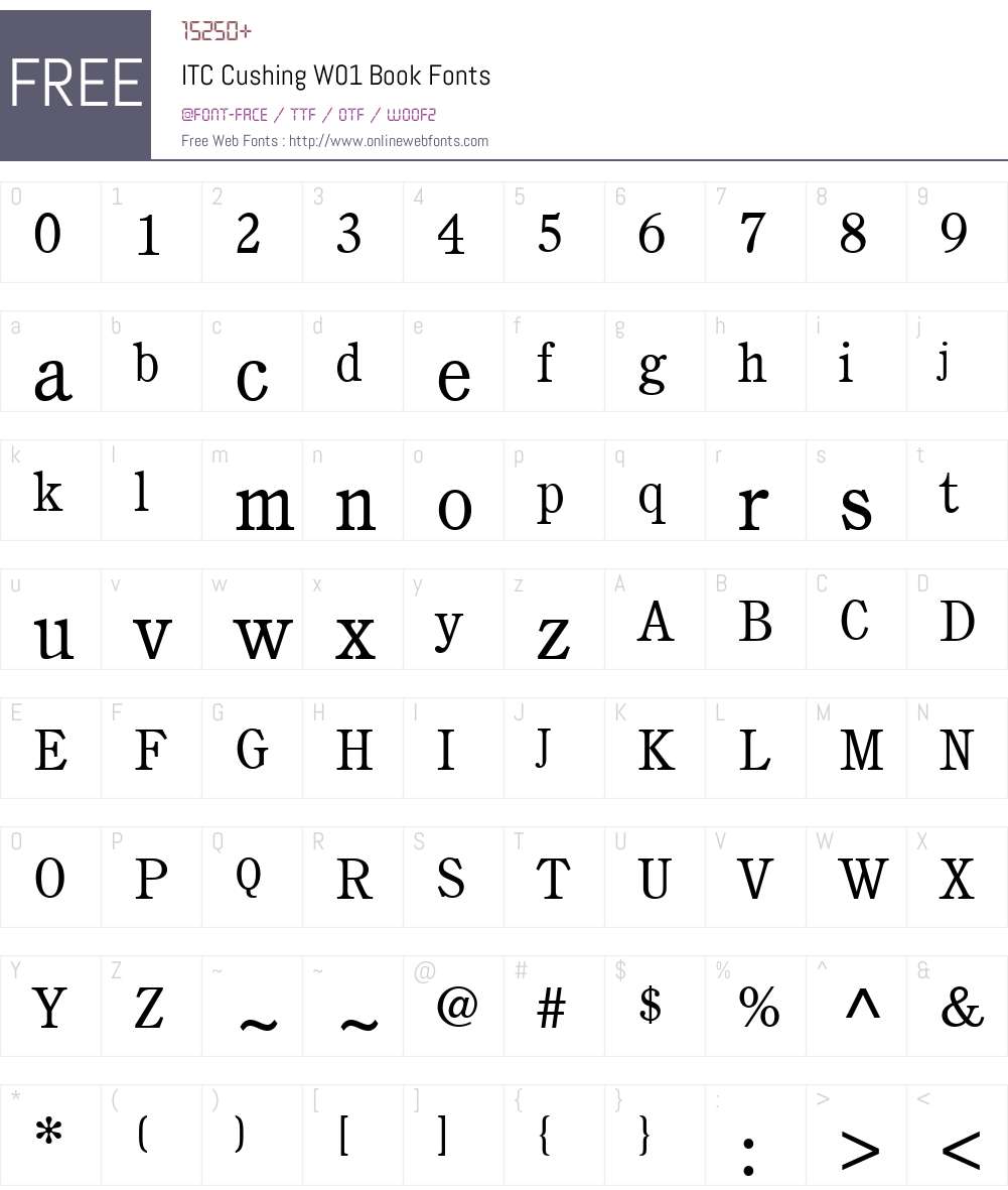 ITCCushingW01-Book Font Screenshots