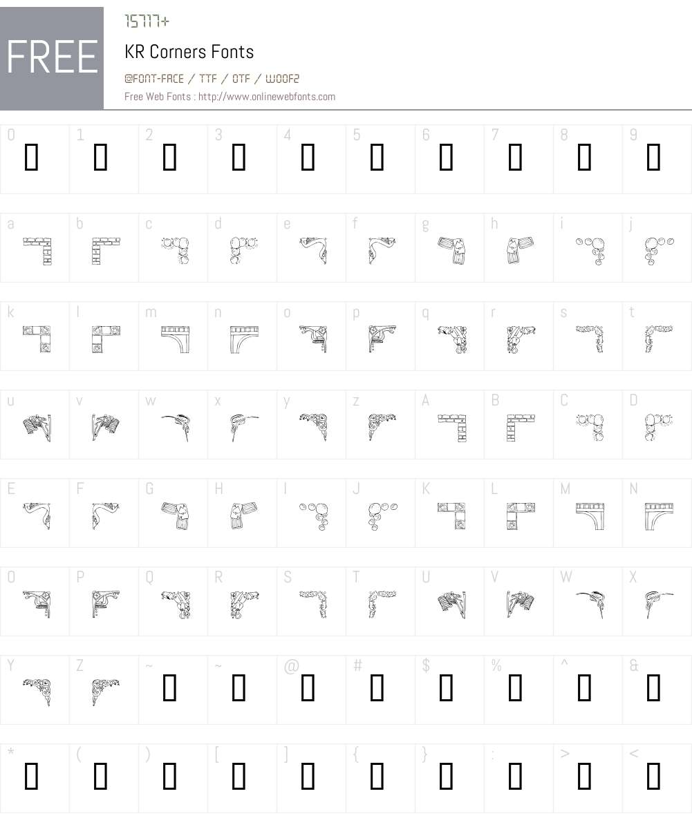 KR Corners Font Screenshots