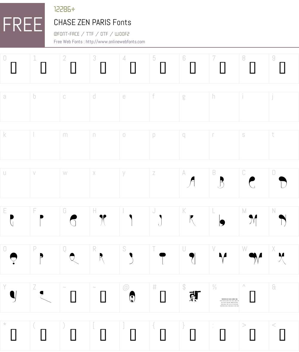 CHASE ZEN PARIS Font Screenshots
