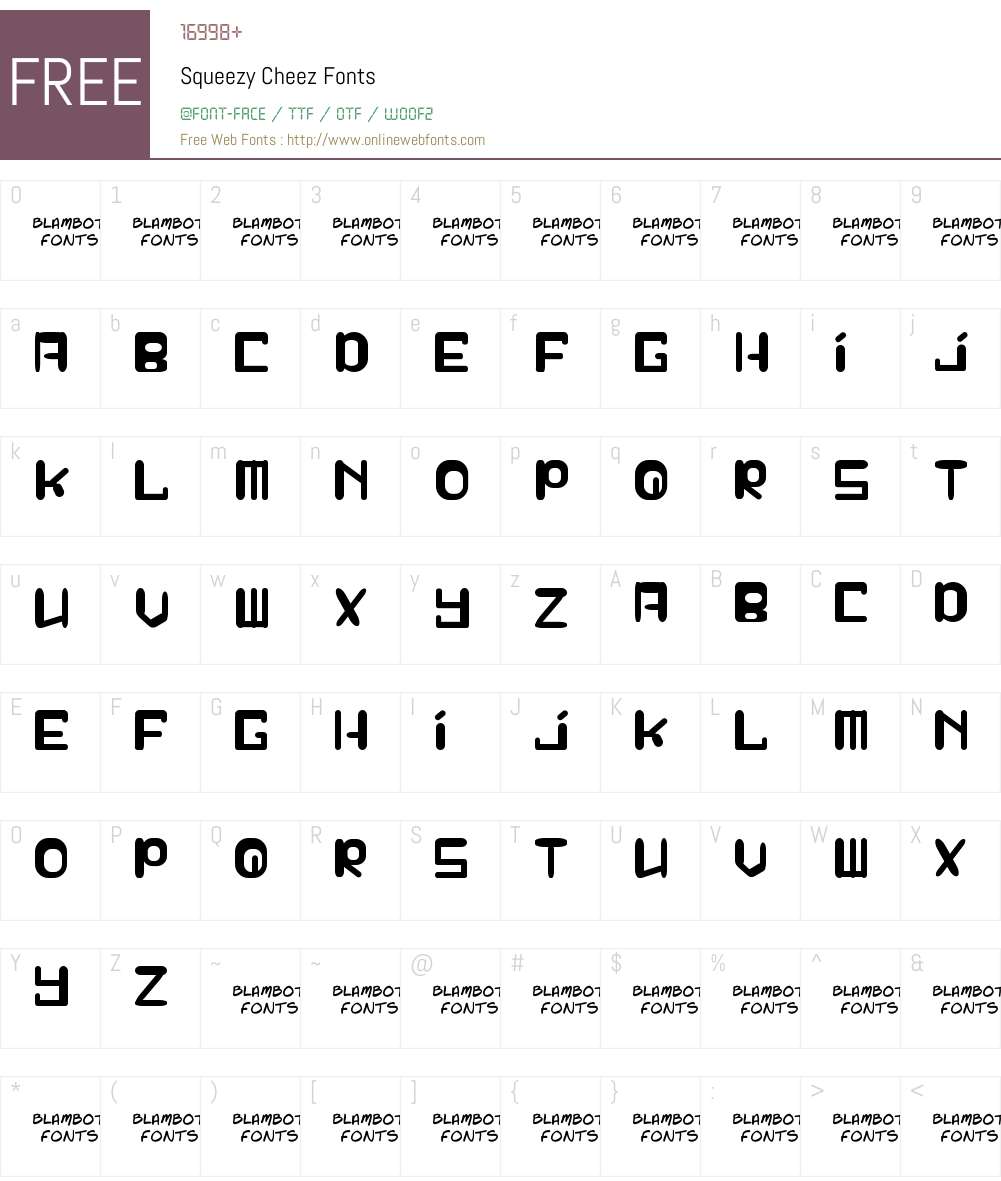 Squeezy Cheez Font Screenshots