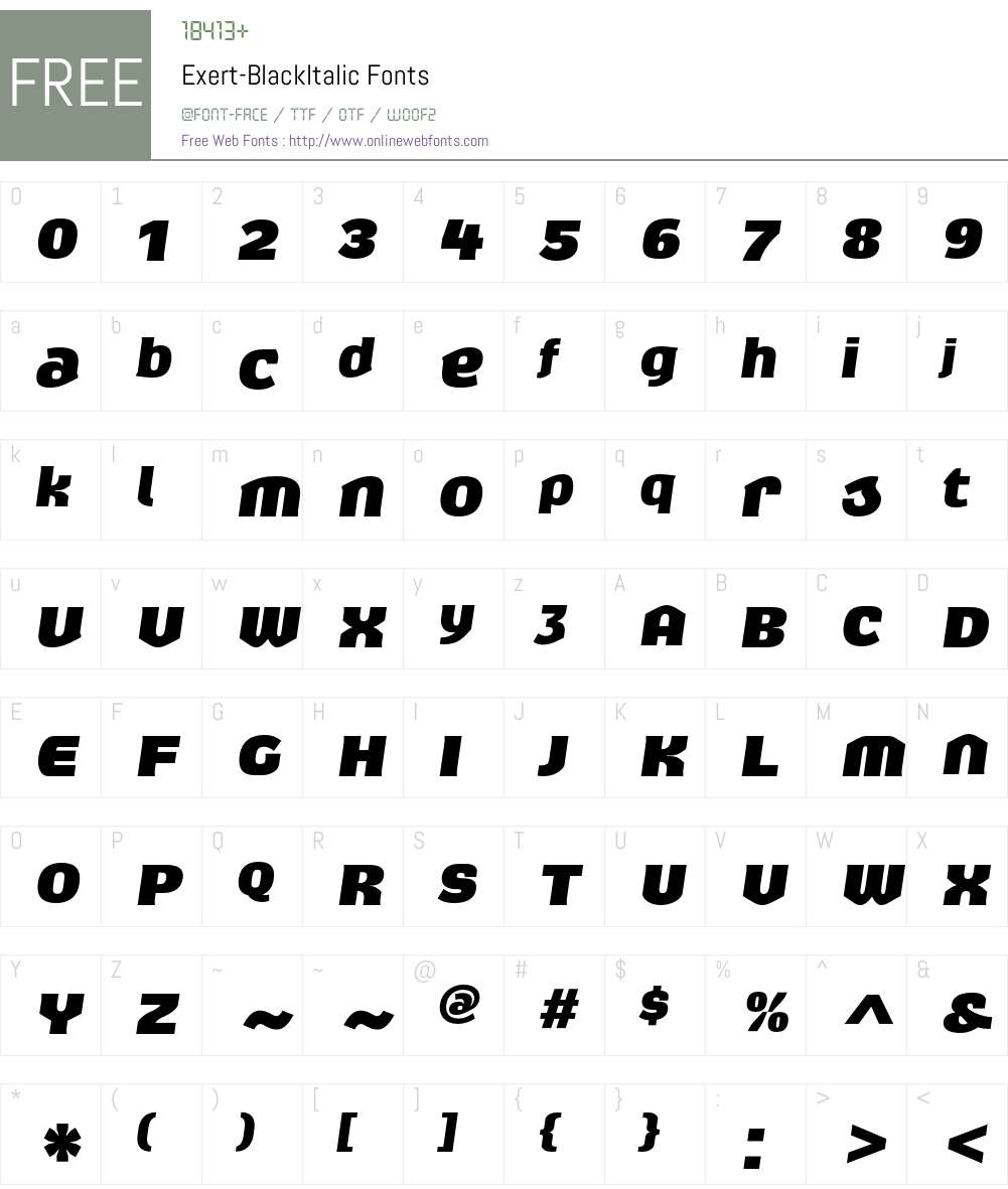Exert Font Screenshots