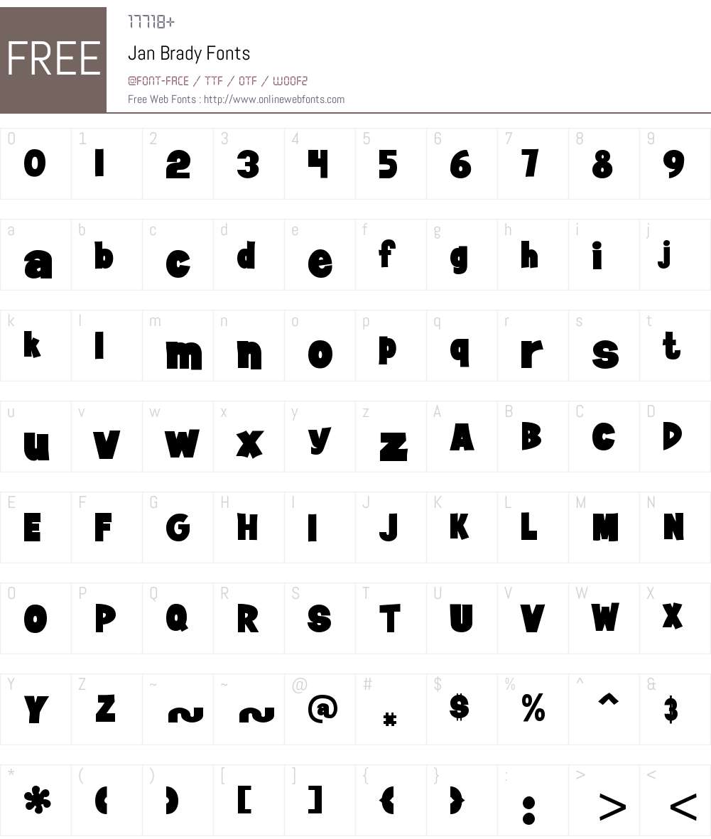 Jan Brady Font Screenshots