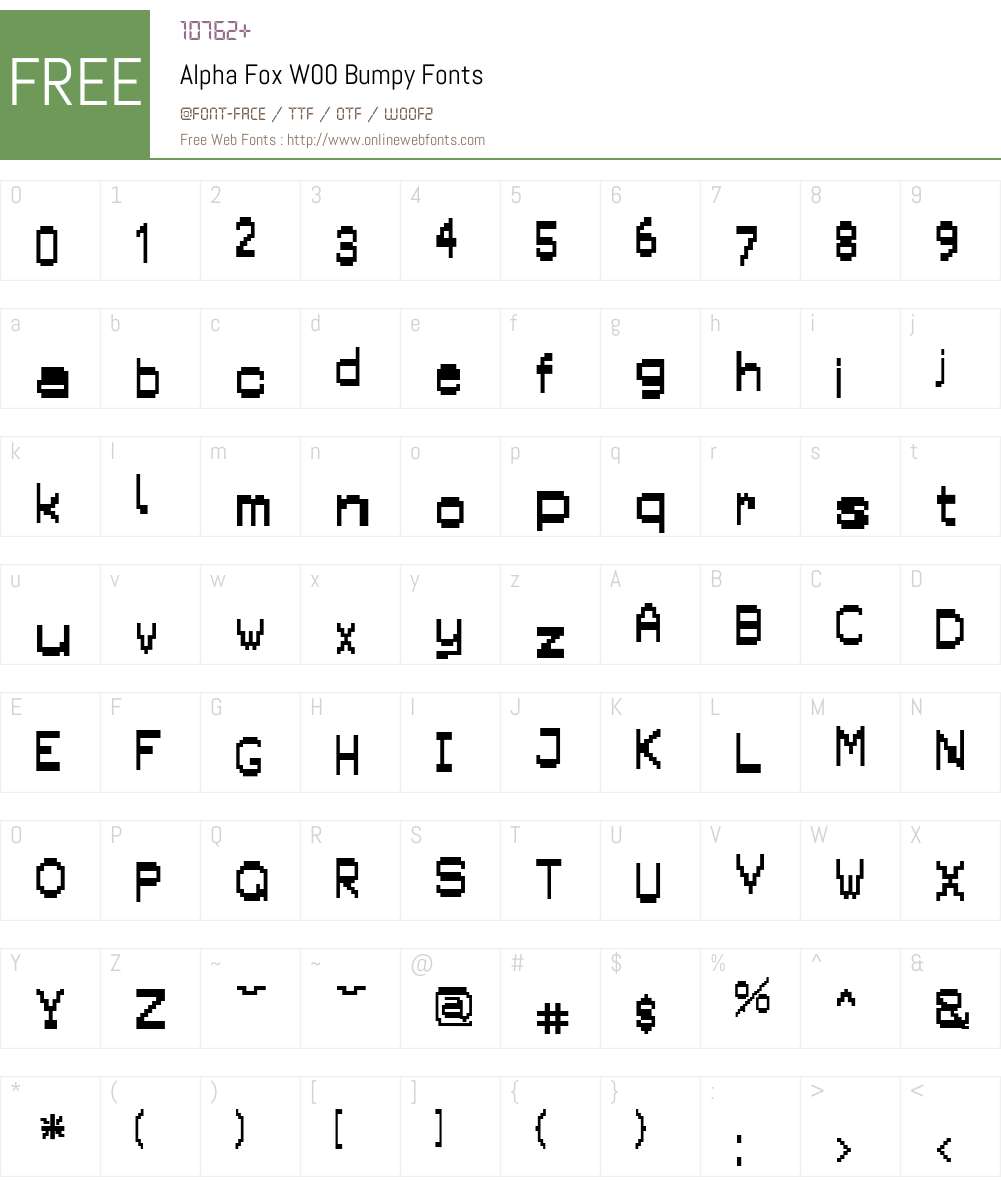AlphaFoxW00-Bumpy Font Screenshots
