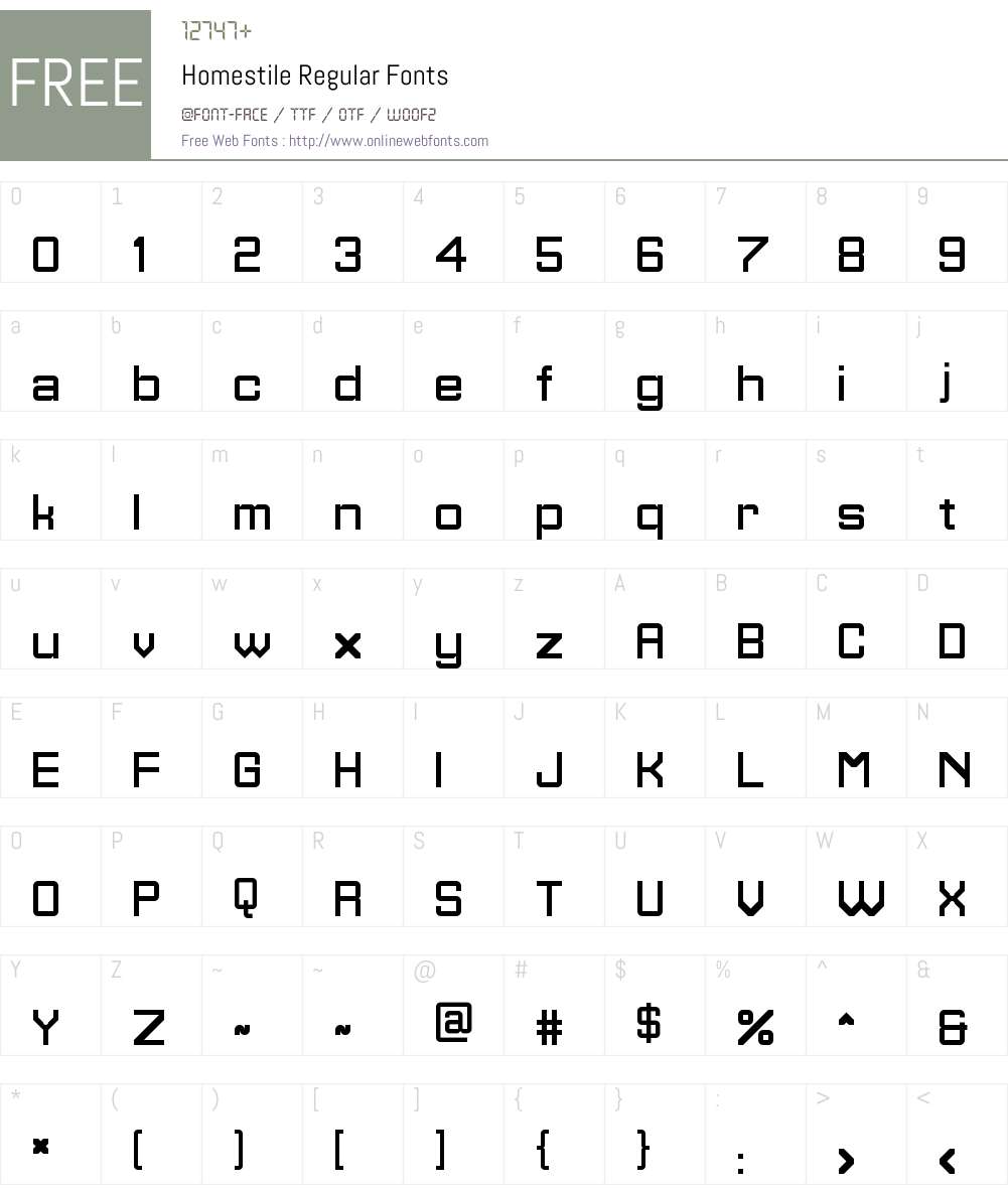 Homestile Font Screenshots