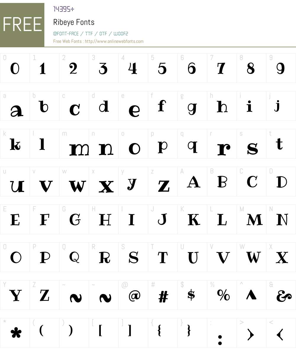 Ribeye Font Screenshots