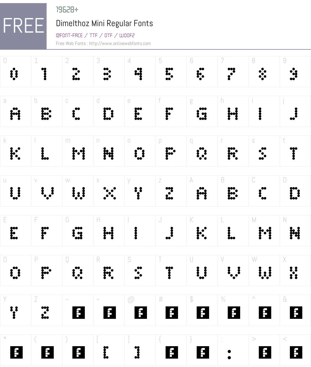 Dimelthoz Mini Font Screenshots