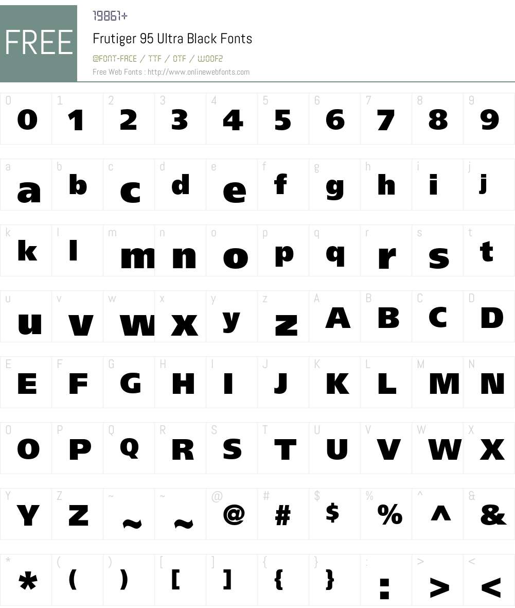 Frutiger Font Screenshots