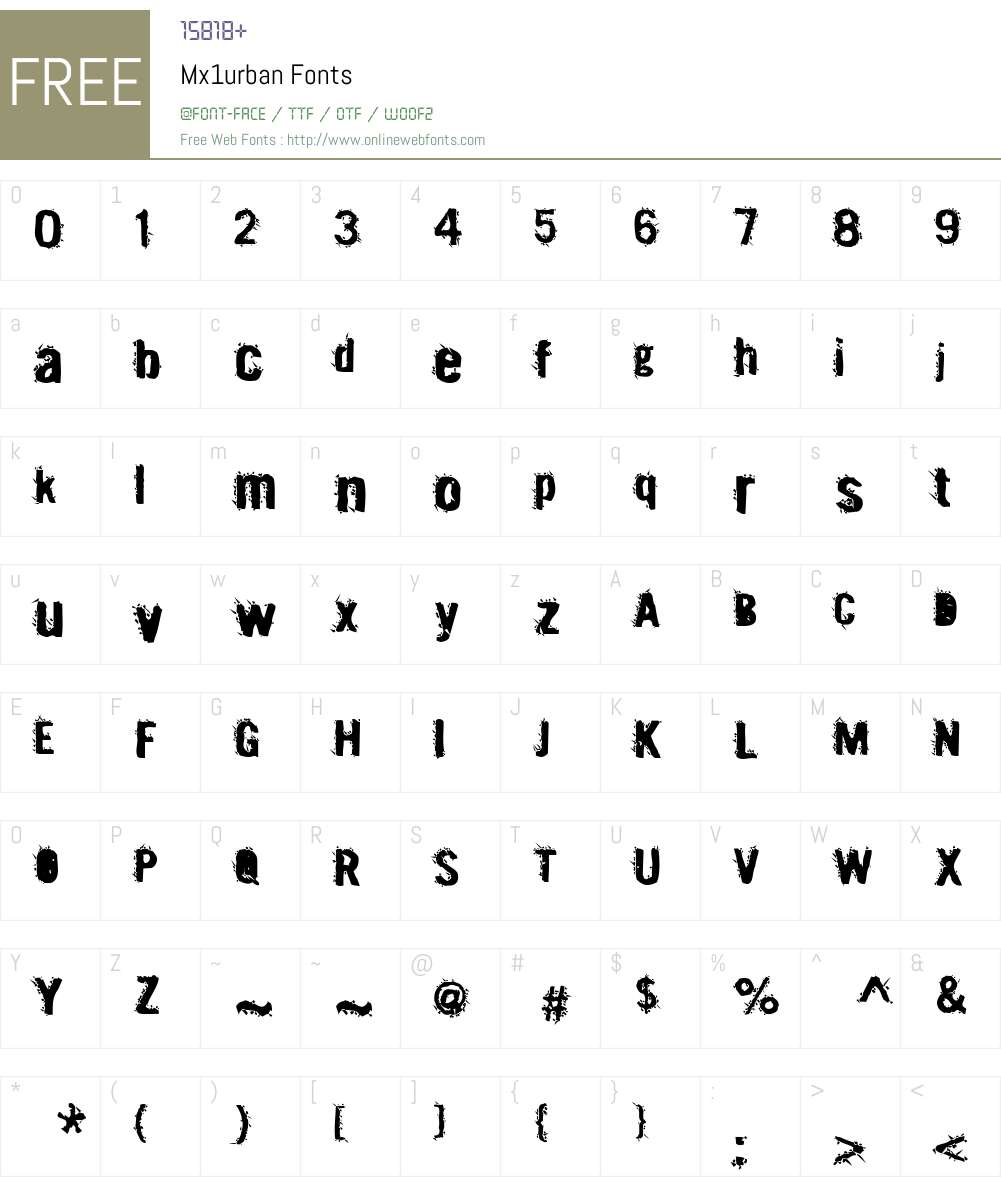 Mx1urban Font Screenshots