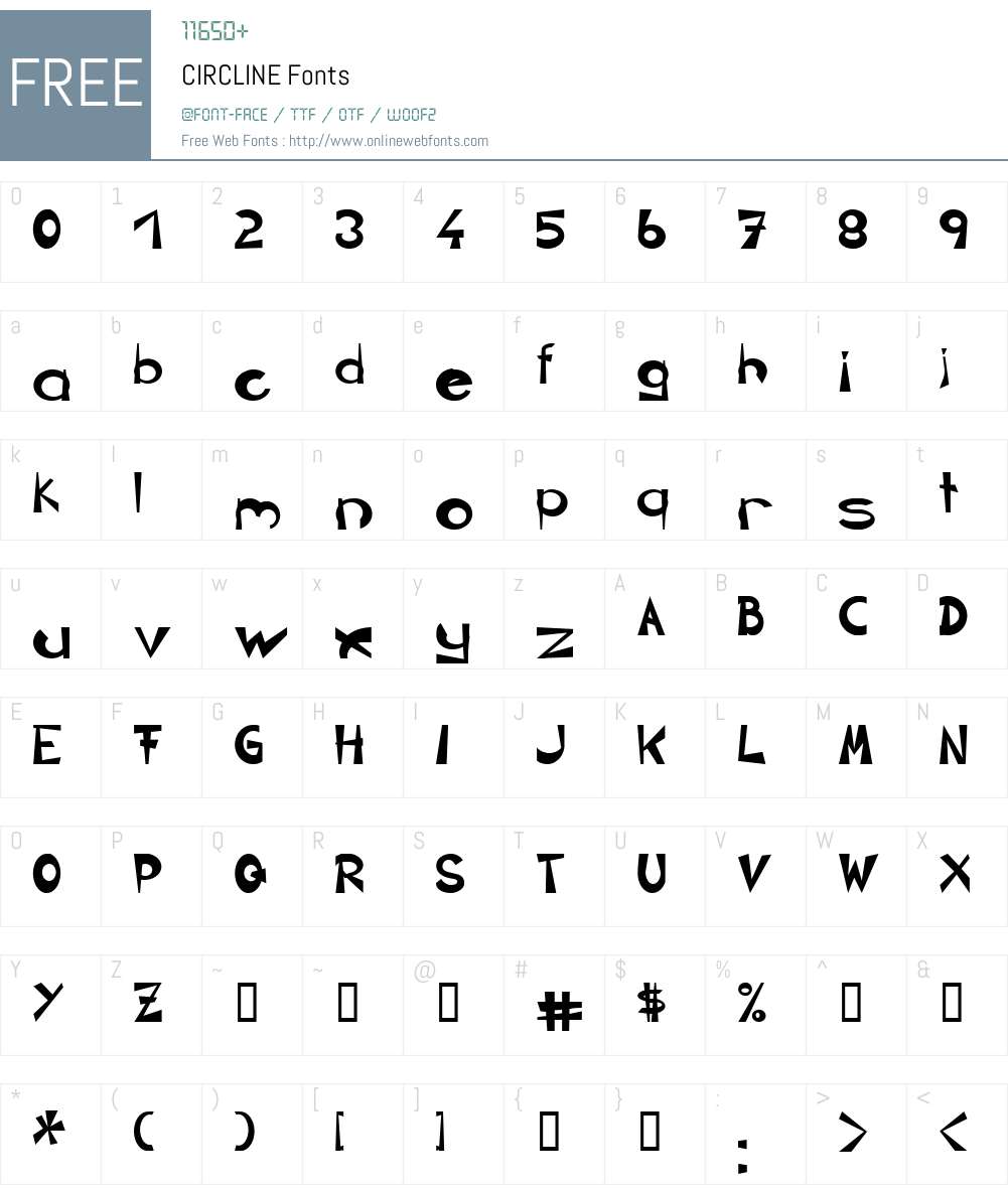 CIRCLINE Font Screenshots