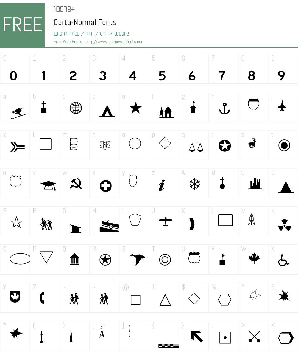 Carta-Normal Font Screenshots