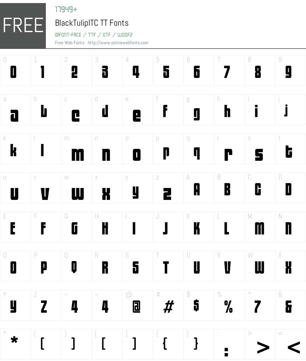 BlackTulipITC TT Font Screenshots