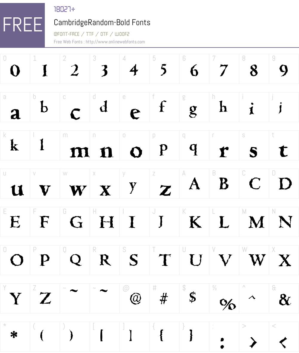 CambridgeRandom Font Screenshots
