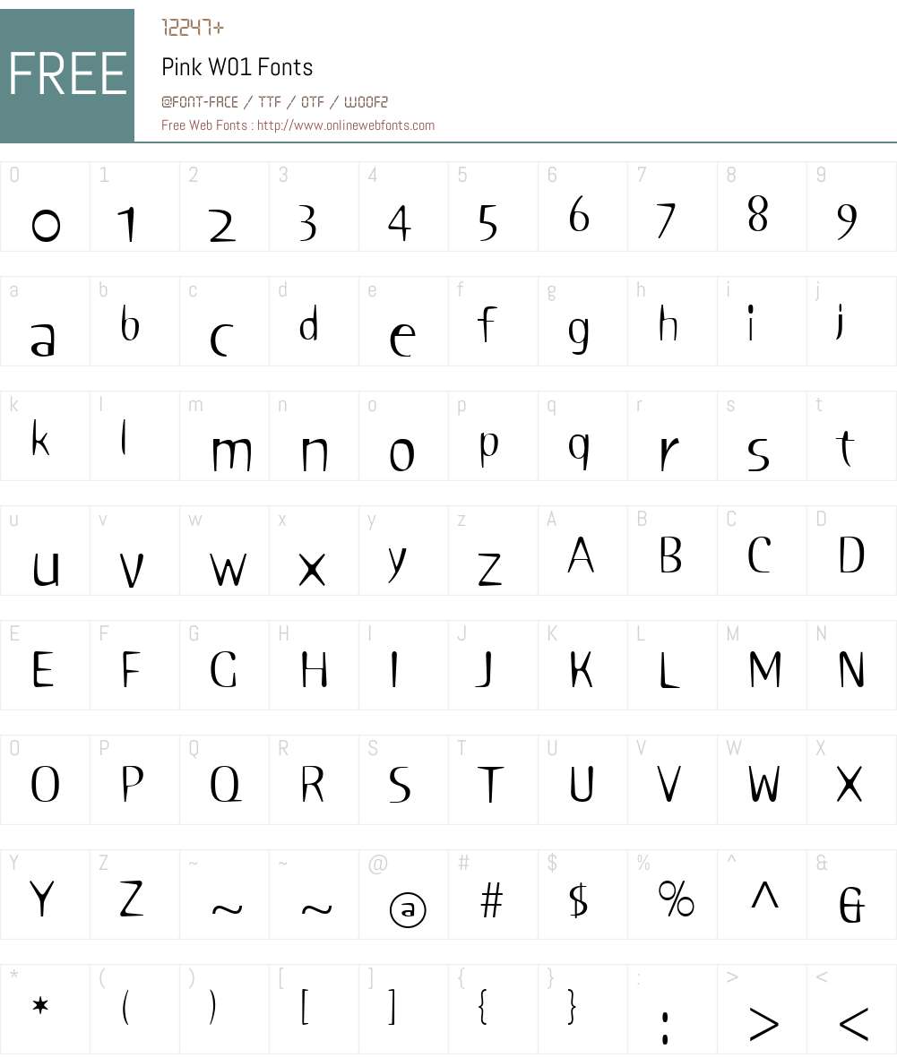PinkW01 Font Screenshots