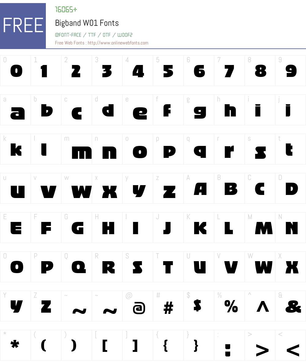 BigbandW01 Font Screenshots
