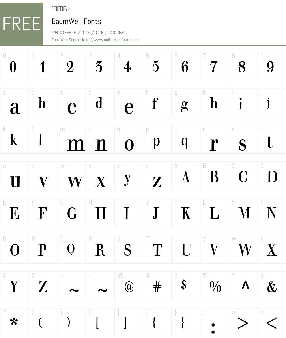 BaumWell Font Screenshots