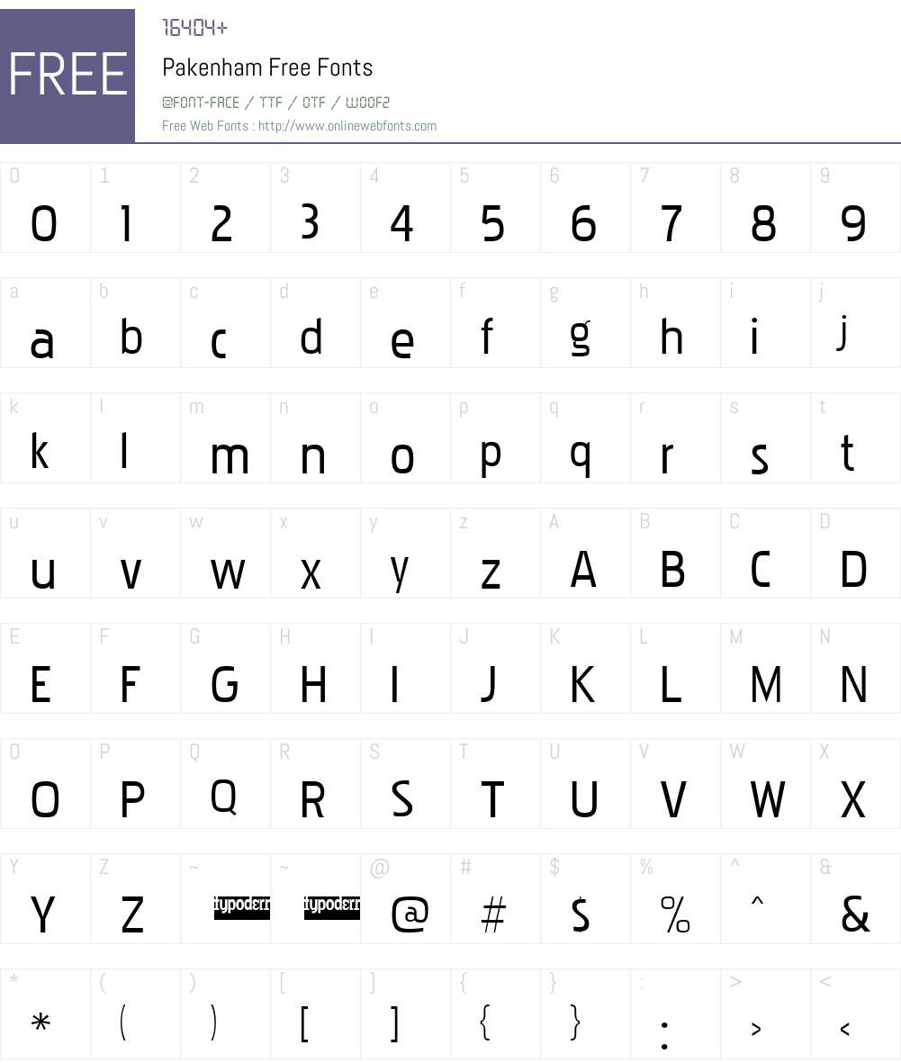 Pakenham Free Font Screenshots