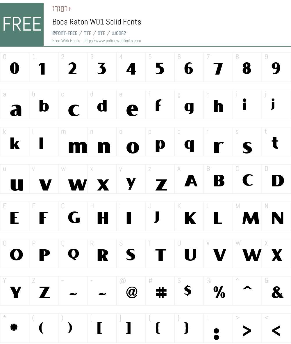 BocaRatonW01-Solid Font Screenshots