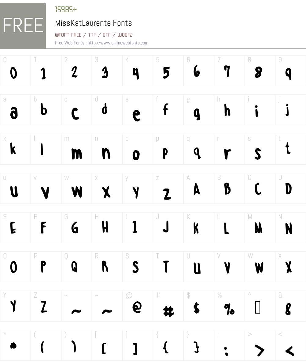 MissKatLaurente Font Screenshots